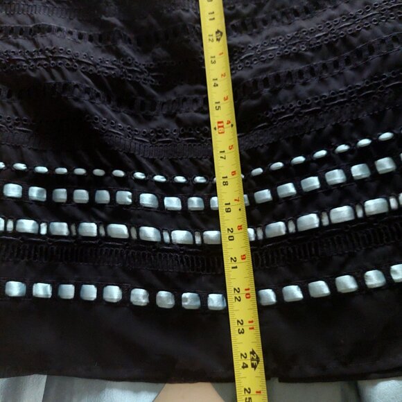 NEW ABS by Allen Schwartz Metallic Ice Blue Silk Skirt Jacket Suit Set, Size 10 - Picture 16 of 16